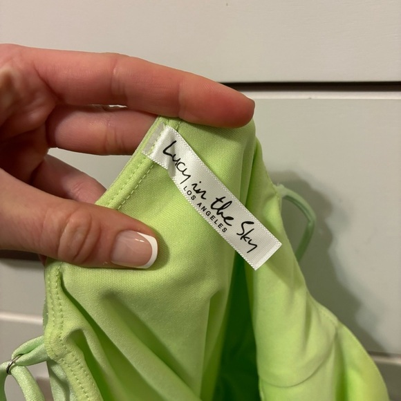 Lucy In The Sky Green Sparkly Mini Dress - Picture 7 of 8